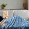 Ambesonne Cousin Gift Blanket, Custom Gift Idea for Women & Men Christmas Birthday Present Male Female, Flannel Fleece Bed & Throw Cover Filled with Appreciation Love Words, 50″ x 70″, Black(Azure Blue)