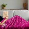 Ambesonne Cousin Gift Blanket, Custom Gift Idea for Women & Men Christmas Birthday Present Male Female, Flannel Fleece Bed & Throw Cover Filled with Appreciation Love Words, 50″ x 70″, Black(Magenta)
