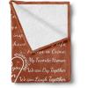 Ambesonne Cousin Gift Blanket, Custom Gift Idea for Women & Men Christmas Birthday Present Male Female, Flannel Fleece Bed & Throw Cover Filled with Appreciation Love Words, 50″ x 70″, Black(Rust)