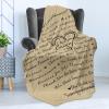 Ambesonne Cousin Gift Blanket, Custom Gift Idea for Women & Men Christmas Birthday Present Male Female, Flannel Fleece Bed & Throw Cover Filled with Appreciation Love Words, 50″ x 70″, Black(Beige)