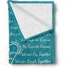 Ambesonne Cousin Gift Blanket, Custom Gift Idea for Women & Men Christmas Birthday Present Male Female, Flannel Fleece Bed & Throw Cover Filled with Appreciation Love Words, 50″ x 70″, Black(Teal)