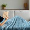 Ambesonne Cousin Gift Blanket, Custom Gift Idea for Women & Men Christmas Birthday Present Male Female, Flannel Fleece Bed & Throw Cover Filled with Appreciation Love Words, 50″ x 70″, Black(Sky Blue)
