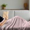 Ambesonne Cousin Gift Blanket, Custom Gift Idea for Women & Men Christmas Birthday Present Male Female, Flannel Fleece Bed & Throw Cover Filled with Appreciation Love Words, 50″ x 70″, Black(Blush)