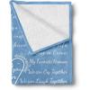 Ambesonne Cousin Gift Blanket, Custom Gift Idea for Women & Men Christmas Birthday Present Male Female, Flannel Fleece Bed & Throw Cover Filled with Appreciation Love Words, 50″ x 70″, Black(Azure Blue)