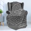 Ambesonne Cousin Gift Blanket, Custom Gift Idea for Women & Men Christmas Birthday Present Male Female, Flannel Fleece Bed & Throw Cover Filled with Appreciation Love Words, 50″ x 70″, Black(Grey)