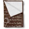 Ambesonne Cousin Gift Blanket, Custom Gift Idea for Women & Men Christmas Birthday Present Male Female, Flannel Fleece Bed & Throw Cover Filled with Appreciation Love Words, 50″ x 70″, Black(Brown)
