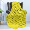 Ambesonne Cousin Gift Blanket, Custom Gift Idea for Women & Men Christmas Birthday Present Male Female, Flannel Fleece Bed & Throw Cover Filled with Appreciation Love Words, 50″ x 70″, Black(Yellow)