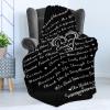 Ambesonne Cousin Gift Blanket, Custom Gift Idea for Women & Men Christmas Birthday Present Male Female, Flannel Fleece Bed & Throw Cover Filled with Appreciation Love Words, 50″ x 70″, Black(Black)
