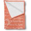 Ambesonne Cousin Gift Blanket, Custom Gift Idea for Women & Men Christmas Birthday Present Male Female, Flannel Fleece Bed & Throw Cover Filled with Appreciation Love Words, 50″ x 70″, Black(Coral)