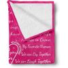 Ambesonne Cousin Gift Blanket, Custom Gift Idea for Women & Men Christmas Birthday Present Male Female, Flannel Fleece Bed & Throw Cover Filled with Appreciation Love Words, 50″ x 70″, Black(Magenta)