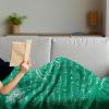 Ambesonne Cousin Gift Blanket, Custom Gift Idea for Women & Men Christmas Birthday Present Male Female, Flannel Fleece Bed & Throw Cover Filled with Appreciation Love Words, 50″ x 70″, Black(Jade Green)
