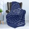 Ambesonne Cousin Gift Blanket, Custom Gift Idea for Women & Men Christmas Birthday Present Male Female, Flannel Fleece Bed & Throw Cover Filled with Appreciation Love Words, 50″ x 70″, Black(Navy Blue)