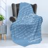 Ambesonne Cousin Gift Blanket, Custom Gift Idea for Women & Men Christmas Birthday Present Male Female, Flannel Fleece Bed & Throw Cover Filled with Appreciation Love Words, 50″ x 70″, Black(Azure Blue)