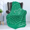 Ambesonne Cousin Gift Blanket, Custom Gift Idea for Women & Men Christmas Birthday Present Male Female, Flannel Fleece Bed & Throw Cover Filled with Appreciation Love Words, 50″ x 70″, Black(Jade Green)