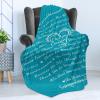 Ambesonne Cousin Gift Blanket, Custom Gift Idea for Women & Men Christmas Birthday Present Male Female, Flannel Fleece Bed & Throw Cover Filled with Appreciation Love Words, 50″ x 70″, Black(Petrol Blue)