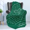 Ambesonne Cousin Gift Blanket, Custom Gift Idea for Women & Men Christmas Birthday Present Male Female, Flannel Fleece Bed & Throw Cover Filled with Appreciation Love Words, 50″ x 70″, Black(Emerald)