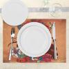 Ambesonne Day of The Dead Place Mats Set of 4, Dia de Los Muertos Spanish Culture Mexican Skull Art, Washable Fabric Placemats for Dining Table, Standard Size, Cinnamon Magenta