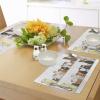 Ambesonne Dog Place Mats Set of 4, Multicultural Dog Family in a Row from Back and Front Views Companionship Comic Art, Washable Fabric Placemats for Dining Table, Standard Size, Yellow Brown