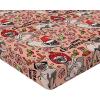 Ambesonne Eggplant Fitted Sheet, Christmas Inspired Flowers Snowflakes and Swirls in a Violet Delicate Environment, Soft Decorative Fabric Bedding All-Round Elastic Pocket, Twin Size, Violet White(Green Rose)