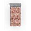 Ambesonne Eggplant Fitted Sheet, Christmas Inspired Flowers Snowflakes and Swirls in a Violet Delicate Environment, Soft Decorative Fabric Bedding All-Round Elastic Pocket, Twin Size, Violet White(Green Rose)