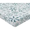 Ambesonne Eggplant Fitted Sheet, Christmas Inspired Flowers Snowflakes and Swirls in a Violet Delicate Environment, Soft Decorative Fabric Bedding All-Round Elastic Pocket, Twin Size, Violet White(Teal White)