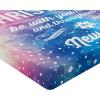 Ambesonne Eggplant Fitted Sheet, Christmas Inspired Flowers Snowflakes and Swirls in a Violet Delicate Environment, Soft Decorative Fabric Bedding All-Round Elastic Pocket, Twin Size, Violet White(Purple Blue)