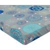Ambesonne Eggplant Fitted Sheet, Christmas Inspired Flowers Snowflakes and Swirls in a Violet Delicate Environment, Soft Decorative Fabric Bedding All-Round Elastic Pocket, Twin Size, Violet White(Beige Blue)