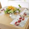 Ambesonne Floral Place Mats Set of 4, Poppies of Spring Season Pastoral Flowers Botany Bouquet Field Nature Theme Art, Washable Fabric Placemats for Dining Table, Standard Size, Orange Green