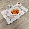 Ambesonne Floral Place Mats Set of 4, Romantic Rose Flower Petals Shabby Form Love Blooms Botanical Design, Washable Fabric Placemats for Dining Table, Standard Size, Green Peach
