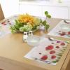 Ambesonne Floral Place Mats Set of 4, Romantic Tulip Bloom Flower Meadow Fresh Feminine Buds Watercolor Effect, Washable Fabric Placemats for Dining Table, Standard Size, Vermilion Peach