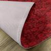 Ambesonne Flower Place Mats Set of 4, Floral Details with Leaves Swirls Romantic Vivid Vibrant Pattern Art Print, Washable Fabric Placemats for Dining Table, Standard Size, Burgundy Red