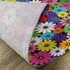 Ambesonne Flower Place Mats Set of 4, Floral Vivid Pattern with Colorful Flowers Daisies Wildflowers Cheerful Natural, Washable Fabric Placemats for Dining Table, Standard Size, Purple Black