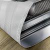 Ambesonne Grey Place Mats Set of 4, Realistic Vivid Looking Steel Plates Image Heavy Industry Technology Themed Print, Washable Fabric Placemats for Dining Table, Standard Size, Silver Grey