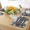 Ambesonne Grey Place Mats Set of 4, Realistic Vivid Looking Steel Plates Image Heavy Industry Technology Themed Print, Washable Fabric Placemats for Dining Table, Standard Size, Silver Grey