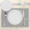 Ambesonne Grey and Yellow Place Mats Set of 4, Under The Sea Inspired Flowers Abstract Swirls Backdrop, Washable Fabric Placemats for Dining Table, Standard Size, Grey Yellow