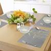 Ambesonne Grey and Yellow Place Mats Set of 4, Under The Sea Inspired Flowers Abstract Swirls Backdrop, Washable Fabric Placemats for Dining Table, Standard Size, Grey Yellow