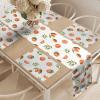 Ambesonne Horses Table Runner & Placemats, Classic Swedish Dalecarlian Coral Azure Blue Animals and Green Floral Arrangement, Set for Dining Table Decor, Placemat 4 pcs + Runner 16″x72″, Blue Burgundy(Burnt Orange Fern Green)