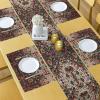 Ambesonne Horses Table Runner & Placemats, Classic Swedish Dalecarlian Coral Azure Blue Animals and Green Floral Arrangement, Set for Dining Table Decor, Placemat 4 pcs + Runner 16″x72″, Blue Burgundy(Ruby Laurel Green and Camel)