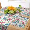 Ambesonne Horses Table Runner & Placemats, Classic Swedish Dalecarlian Coral Azure Blue Animals and Green Floral Arrangement, Set for Dining Table Decor, Placemat 4 pcs + Runner 16″x72″, Blue Burgundy(Blue Burgundy)