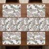 Ambesonne Horses Table Runner & Placemats, Classic Swedish Dalecarlian Coral Azure Blue Animals and Green Floral Arrangement, Set for Dining Table Decor, Placemat 4 pcs + Runner 16″x72″, Blue Burgundy(Mauve Sage Green)