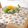 Ambesonne Horses Table Runner & Placemats, Classic Swedish Dalecarlian Coral Azure Blue Animals and Green Floral Arrangement, Set for Dining Table Decor, Placemat 4 pcs + Runner 16″x72″, Blue Burgundy(Burnt Orange Fern Green)