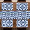 Ambesonne Horses Table Runner & Placemats, Classic Swedish Dalecarlian Coral Azure Blue Animals and Green Floral Arrangement, Set for Dining Table Decor, Placemat 4 pcs + Runner 16″x72″, Blue Burgundy(Blue Pale Blue White)