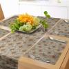 Ambesonne Horses Table Runner & Placemats, Classic Swedish Dalecarlian Coral Azure Blue Animals and Green Floral Arrangement, Set for Dining Table Decor, Placemat 4 pcs + Runner 16″x72″, Blue Burgundy(Tan Orange Marigold)