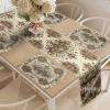 Ambesonne Horses Table Runner & Placemats, Classic Swedish Dalecarlian Coral Azure Blue Animals and Green Floral Arrangement, Set for Dining Table Decor, Placemat 4 pcs + Runner 16″x72″, Blue Burgundy(Olive Green Sand Brown)