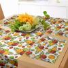 Ambesonne Horses Table Runner & Placemats, Classic Swedish Dalecarlian Coral Azure Blue Animals and Green Floral Arrangement, Set for Dining Table Decor, Placemat 4 pcs + Runner 16″x72″, Blue Burgundy(Burnt Sienna and Yellow)