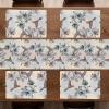 Ambesonne Horses Table Runner & Placemats, Classic Swedish Dalecarlian Coral Azure Blue Animals and Green Floral Arrangement, Set for Dining Table Decor, Placemat 4 pcs + Runner 16″x72″, Blue Burgundy(Teal Brown)