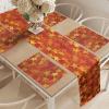 Ambesonne Horses Table Runner & Placemats, Classic Swedish Dalecarlian Coral Azure Blue Animals and Green Floral Arrangement, Set for Dining Table Decor, Placemat 4 pcs + Runner 16″x72″, Blue Burgundy(Burnt Orange)