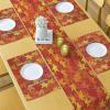 Ambesonne Horses Table Runner & Placemats, Classic Swedish Dalecarlian Coral Azure Blue Animals and Green Floral Arrangement, Set for Dining Table Decor, Placemat 4 pcs + Runner 16″x72″, Blue Burgundy(Burnt Orange)