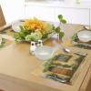 Ambesonne Italy Place Mats Set of 4, Porch Different Flowers Pots Fresh Plants City Life in Tuscany Europe, Washable Fabric Placemats for Dining Table, Standard Size, Green Brown
