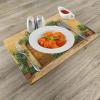 Ambesonne Italy Place Mats Set of 4, Porch Different Flowers Pots Fresh Plants City Life in Tuscany Europe, Washable Fabric Placemats for Dining Table, Standard Size, Green Brown